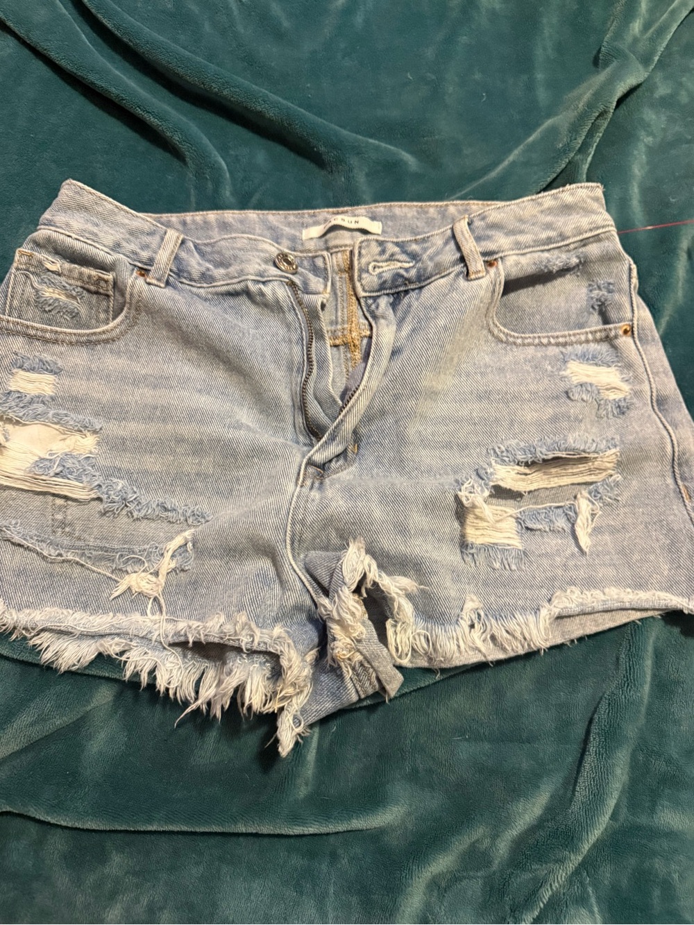 PacSun Light Blue Distressed Denim Jean Shorts